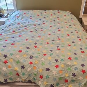 Pottery Barn Kids Organic Cotton Multicolor Star Duvet Cover